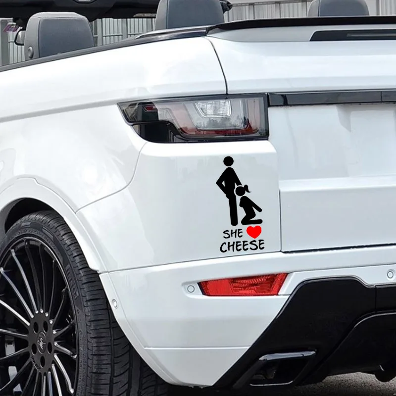 Женская и мужская виниловая наклейка с надписью She loves cheese|jdm sticker|fun stickersticker bomb |