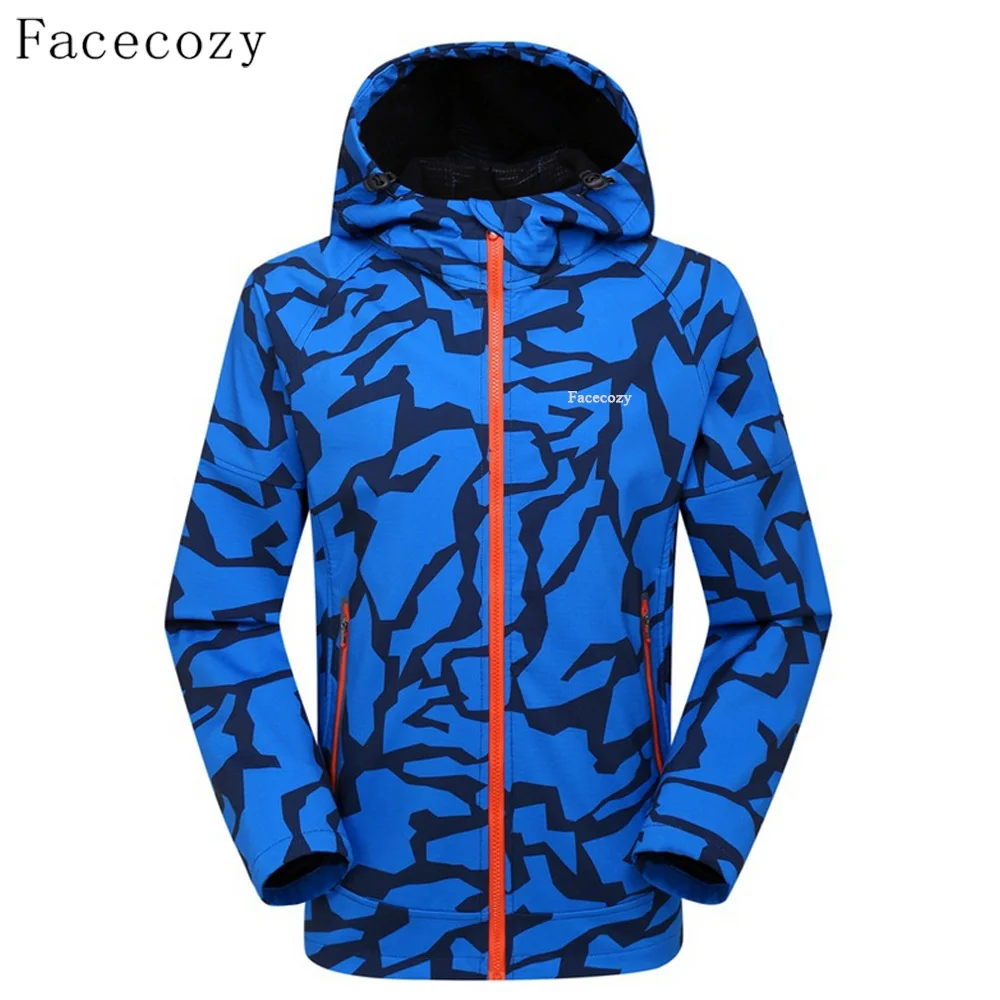 Куртка Facecozy Мужская камуфляжная флисовая уличная спортивная ветрозащитная для