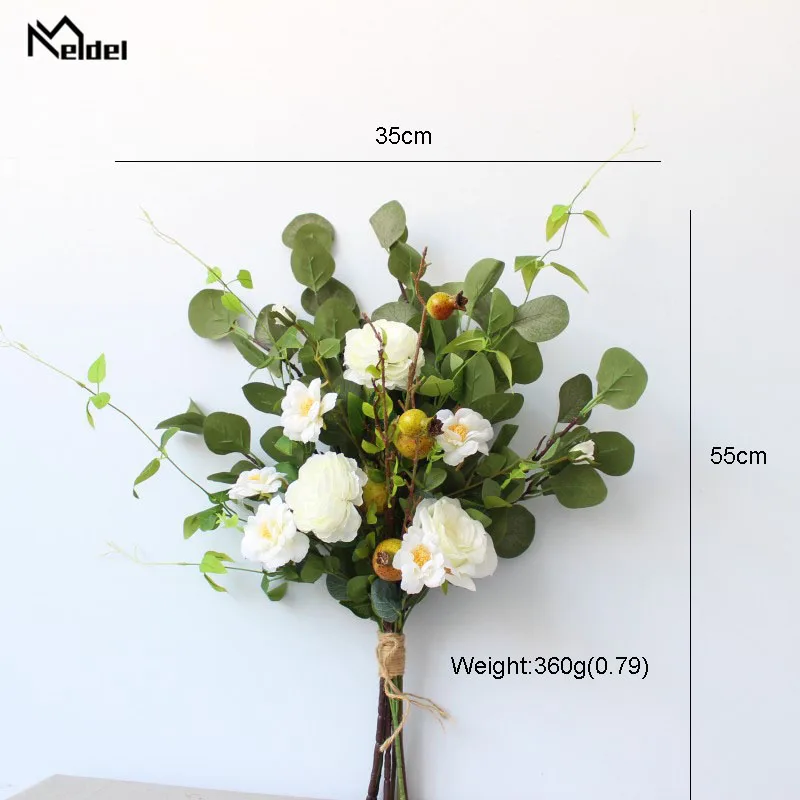 Свадебный букет Meldel ручной работы розовые цветы бело красные свадебные