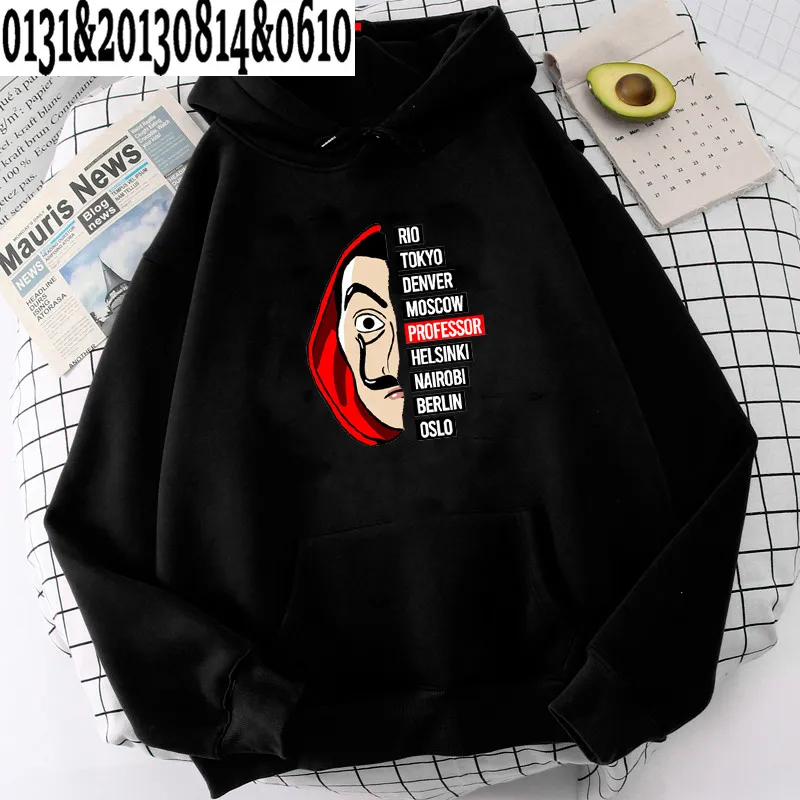 

La Casa De Papel Money Heist Funny Cartoon Hoodies Unisex The House of Paper Bella Ciao 90s Women Sweatshirt Streetwear Hoody