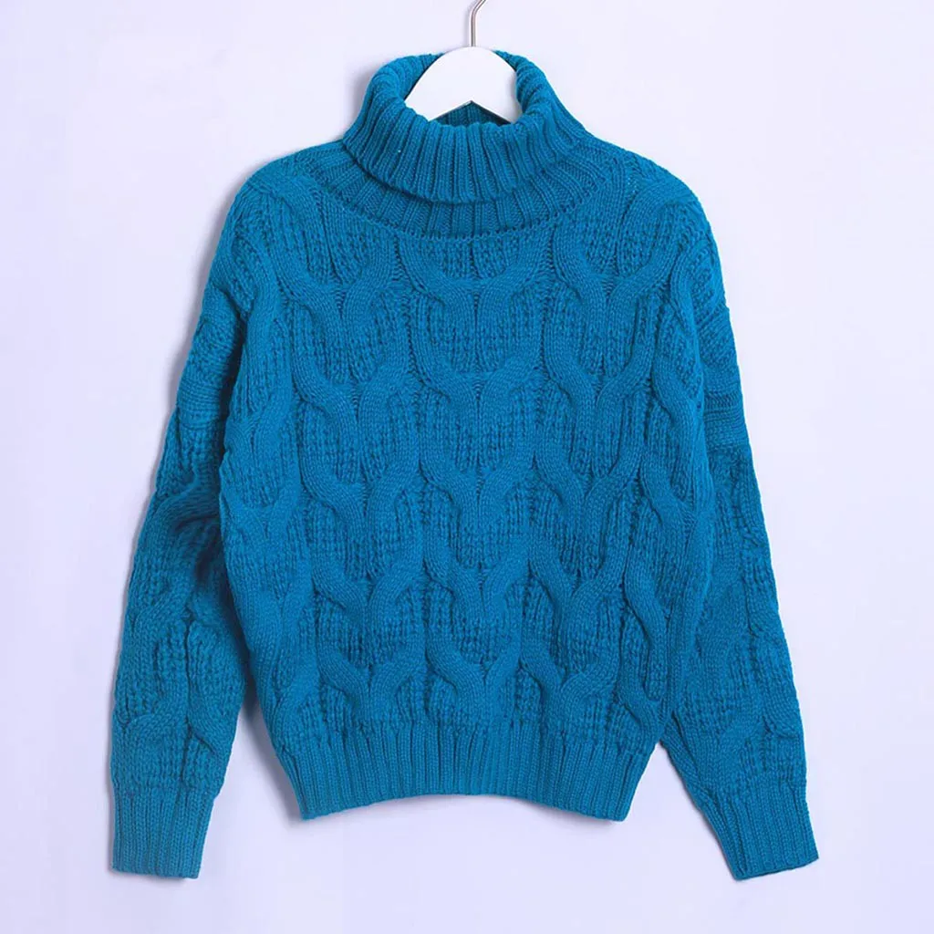 Женский трикотажный свитер с длинным рукавом воротником-хомутом | Женская одежда