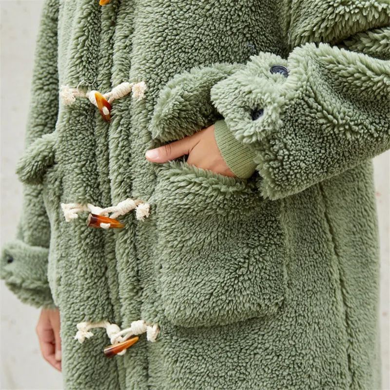 

2020 Autumn Long Winter Coat Woman Lamb Fur Faux Fur Coat Women Warm Ladies Fur Teddy Jacket Female Plush Teddy Coat Outwear