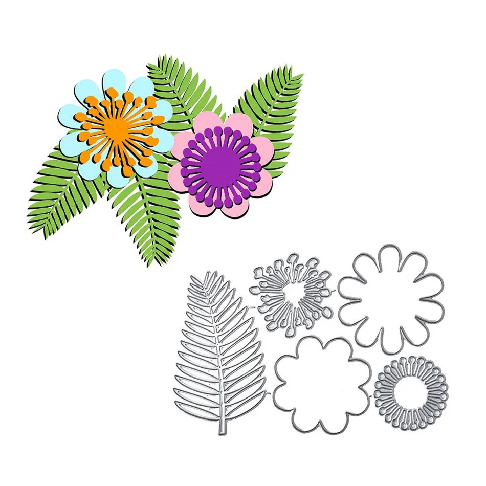 YaMinSanNiO 5 шт цветок лист металла резки штампы для украшения дома скрапбукинг