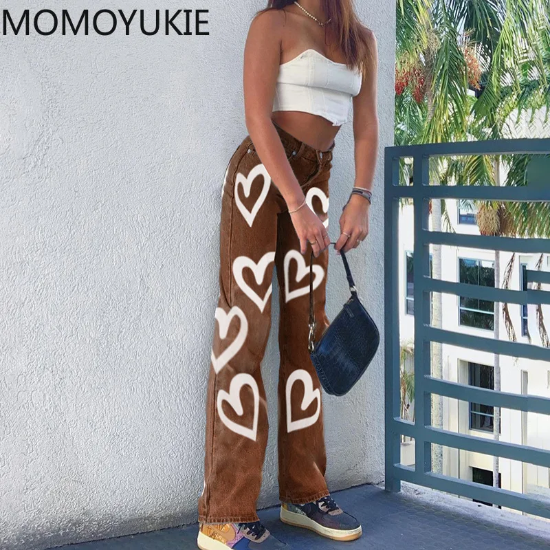 Женские джинсы с широкими штанинами винтажные длинные ковбойские брюки