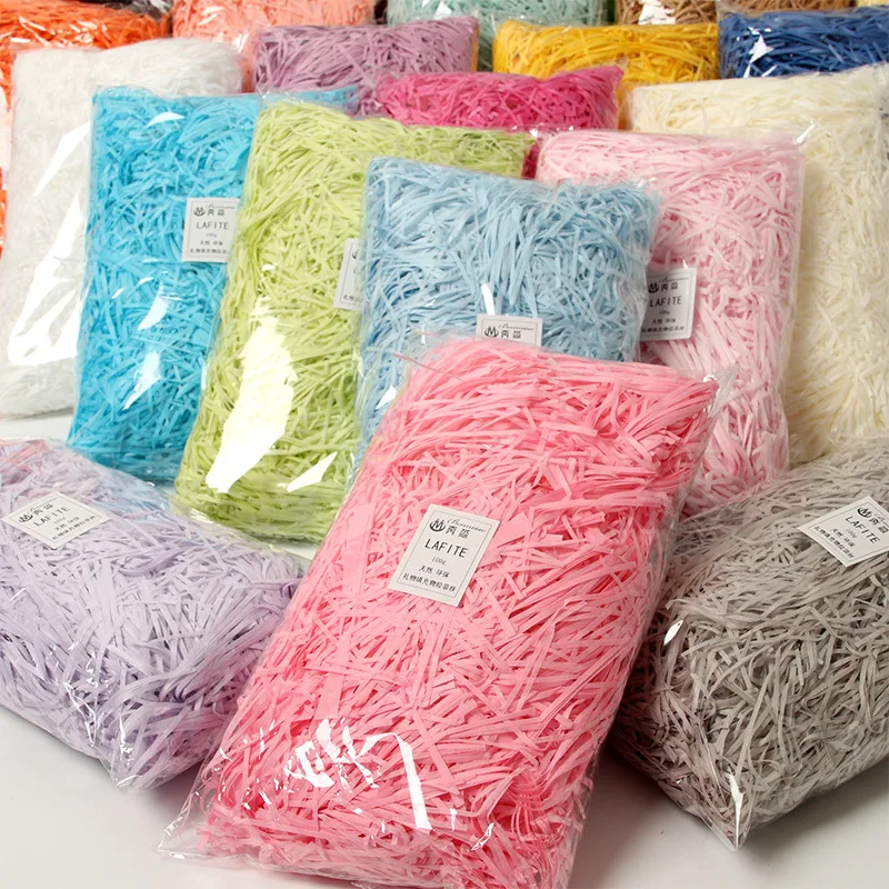 

20g Colorful Shredded Crinkle Paper Raffia Candy Boxes DIY Gift Box Filling Material Lafite Shredded Paper Wedding Gift Box Deco