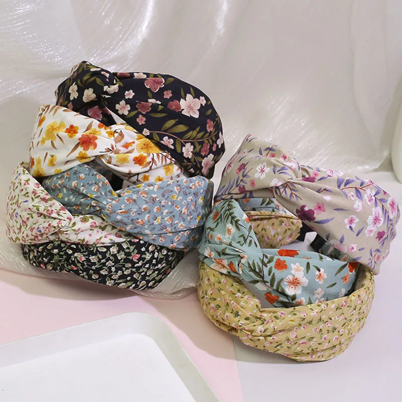 Haimeikang Print Wide Hairbands Headband For Women FashionBezel Hair Bands Accessories Ladies Elegant Retro Headwear |