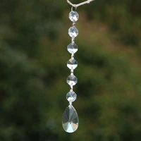 10pcslot clear glass pear shape crystal chandelier parts k9 crystals suncatcher prism hanging trimming pendants