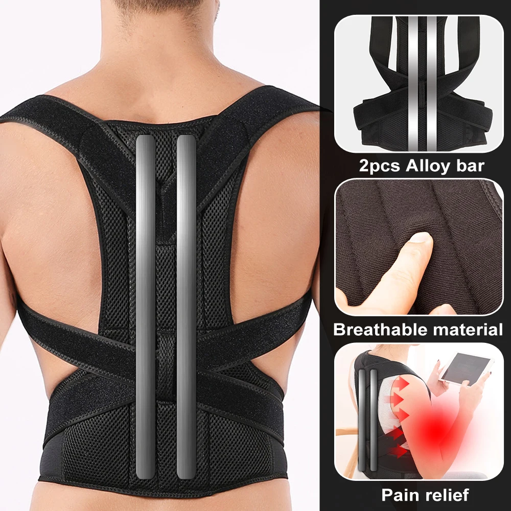 

Adjustable Medical Bone Shoulder Support Posture Corrector Upper Back Brace Scoliosis Spine Lumbar Orthopedic Belt For Men Women