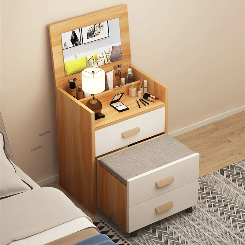 Nordic Dresser Bedroom Dressing Table Foldable Storage Cabinet Modern Simple Clamshell Tables |