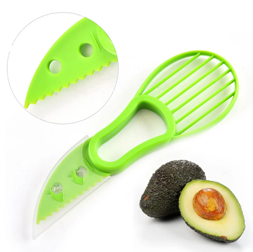 

1pc Multifunctional Avocado Slicer Shea Butter Kiwi Peel Peel Knife Pulp Separator Plastic Knife Kitchen Vegetable Tool