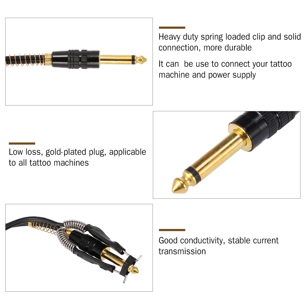 

2 Types Tattoo Machine Clip Cord Soft Silicone Wire 1.8m RCA Interface Cable Power Supply Switch Kit Hook Line Tool Accessories