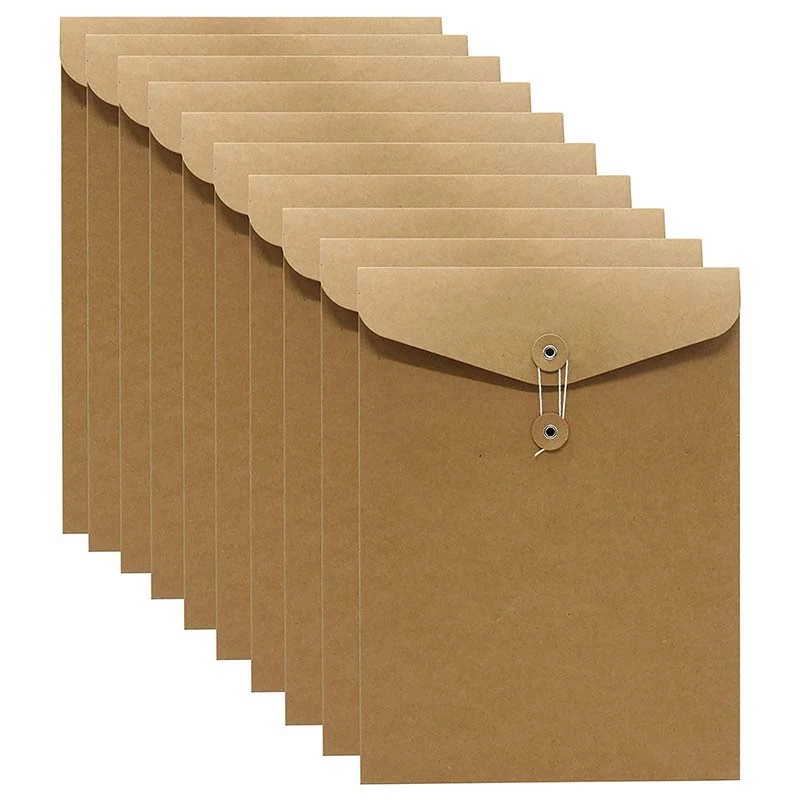 

NEW-10Er Document Case Made Of Cardboard / Kraft Paper in A4 Format, Document Folder, Briefcase, File Folder, 31 X 24 Cm