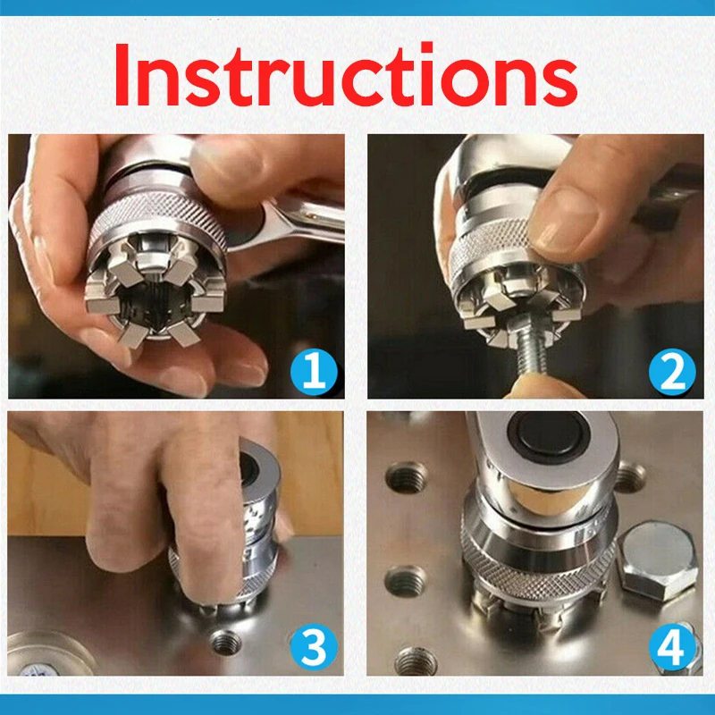 

3/8 inch Drive 10-19 mm Adjustable Hex Universal Socket Torque Ratchet Socket Adapter Wrench Head Spanner Sleeve Repair Tool