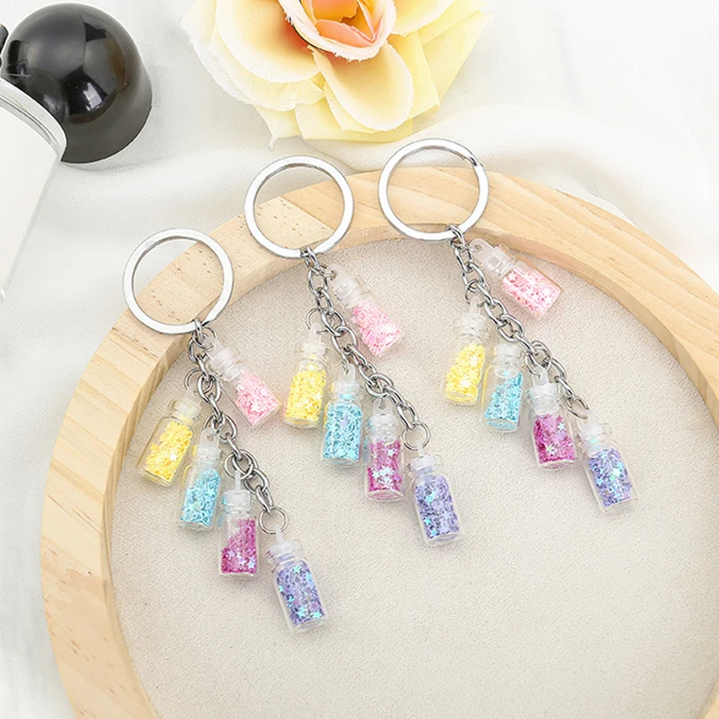 Женский красочный брелок для ключей украшение в виде флакона сумка девочек