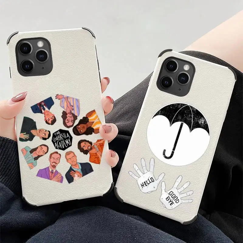

Umbrella Academy art design Phone Case Lambskin Leather For iphone 12 11 8 7 6 XR X XS PLUS MINI PLUS PRO MAX Shockproof