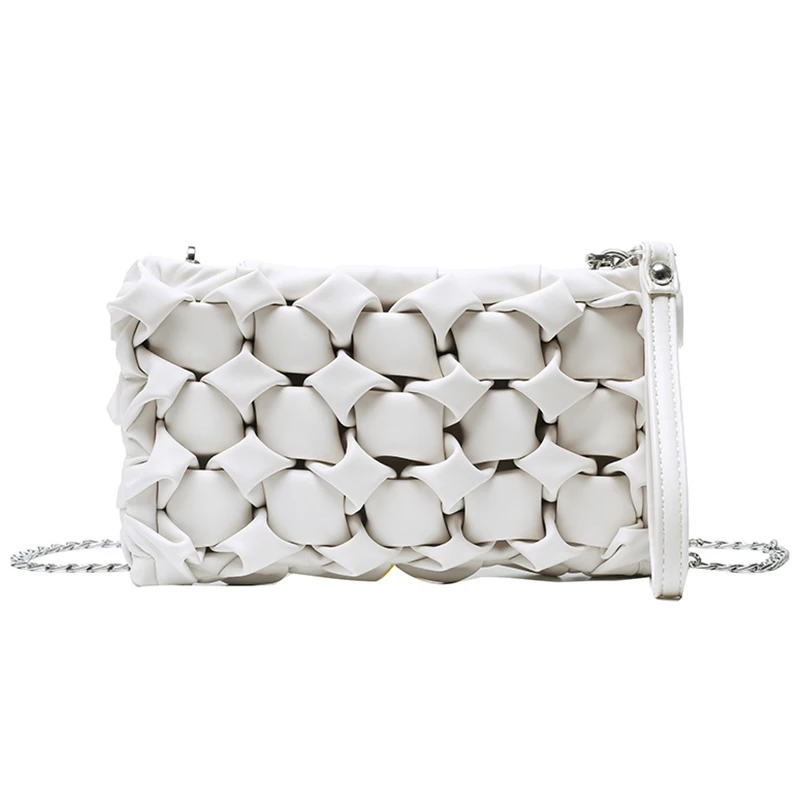 

Woven Square Crossbody bag 2021 Fashion New High quality PU Leather Women's Designer Handbag Chain Shoulder Messenger Bag