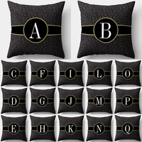 leopard print alphabet letter decorative cushion cover polyester throw pillowcase 4545cm sofa home decorative pillowcover 41014