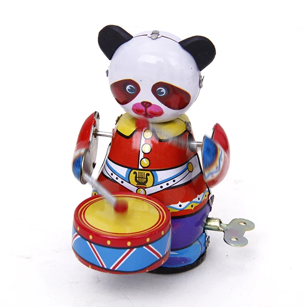 Vintage Wind Up Panda Bear Drummer Clockwork Toy W/ Key Great Collectible Gift | Toys