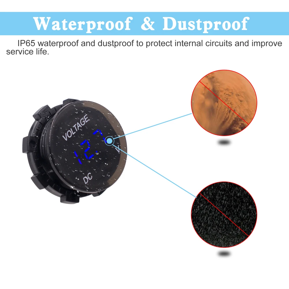 Автомобильный измеритель напряжения 12 В 24 Светодиодная панель для морского