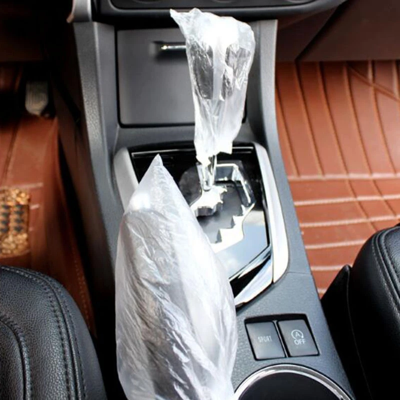 Универсальный автомобильный одноразовый пластиковый чехол для рычага