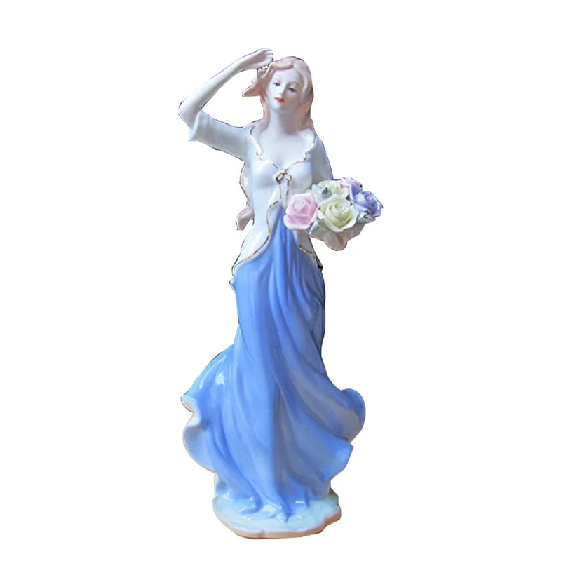 

Европейская керамическая статуэтка для украшения дома, ремесла, украшение для женщин и девушек, фарфоровое украшение ручной работы, свадеб...