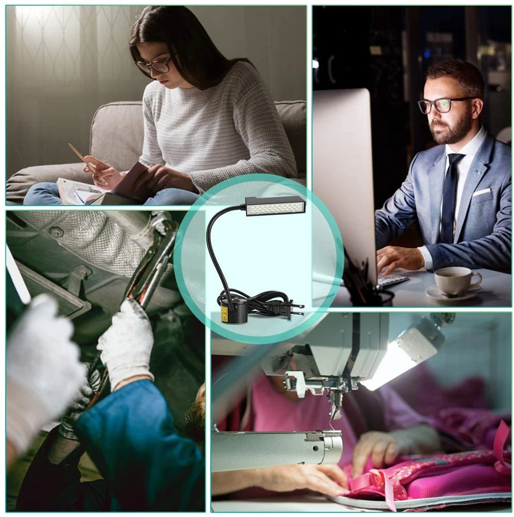 

30/15/10leds Magnetic Sewing Machine Light Flexible Sewing Clothing Lights for Industrial Drill Press Lathe Work Lighting Lamps