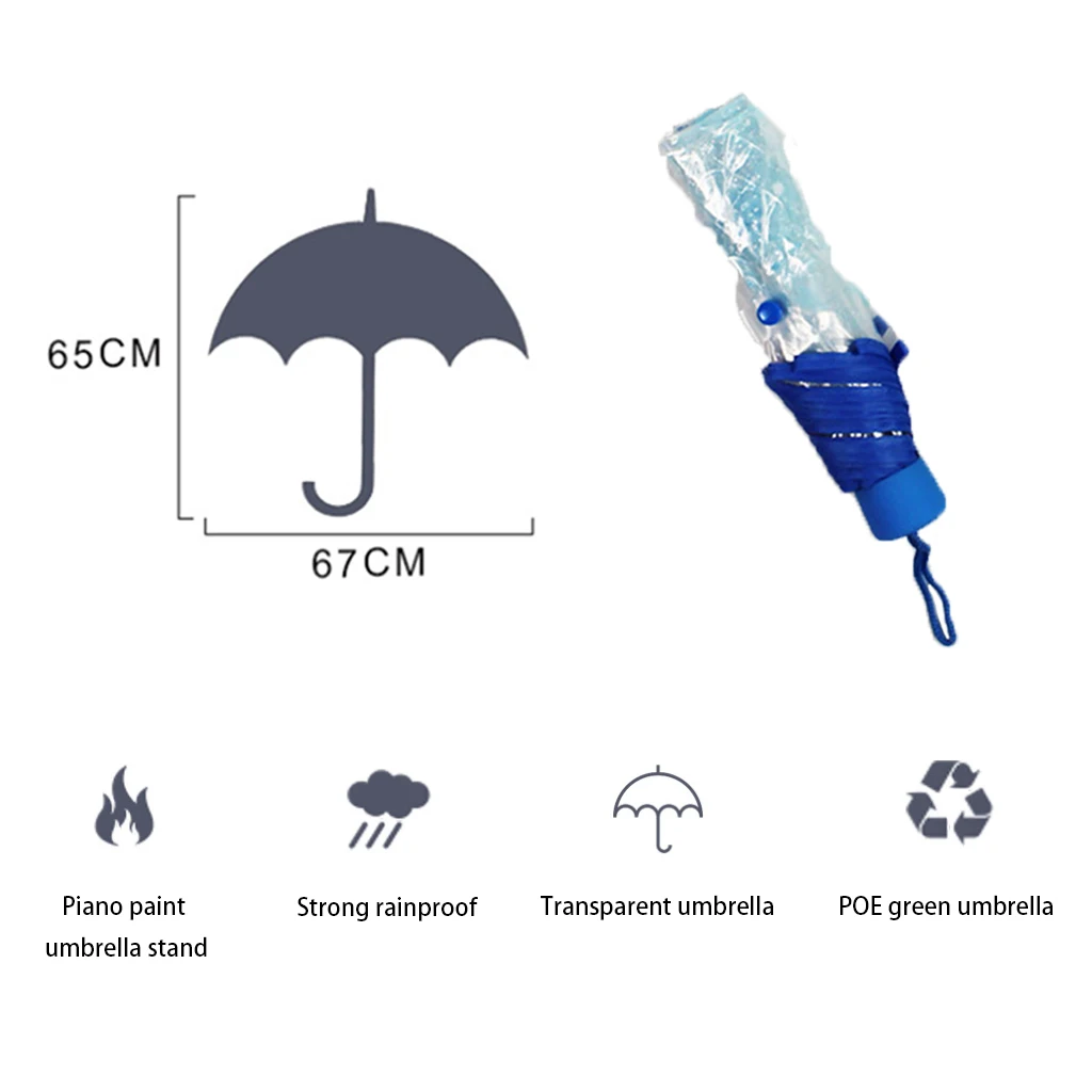 1 шт. три раза зонтик Для женщин прозрачный ясный вишневый цвет гриб Аполлон