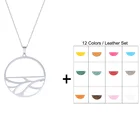 Ожерелье с подвеской Cremo из нержавеющей стали, кожаное ожерелье с подвеской, серебряный лист, женское колье, новинка 2020