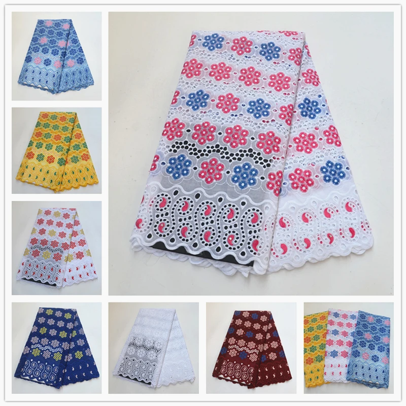 

African Dry Lace Fabrics Latest Swiss Voile Lace Fabrics And Cut Hole Cotton Lace Fabrics With Stones And Embroidery For Wedding