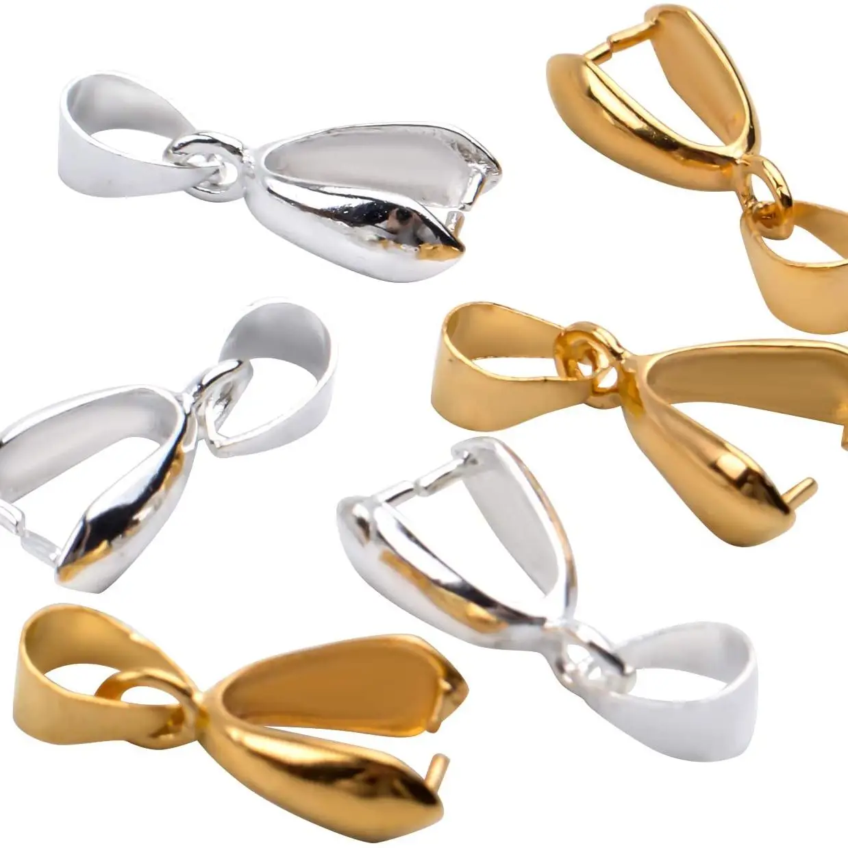 Зажим для бижутерии подвеска-Бейл 6x15 мм Золото Серебряная подвеска | Украшения и