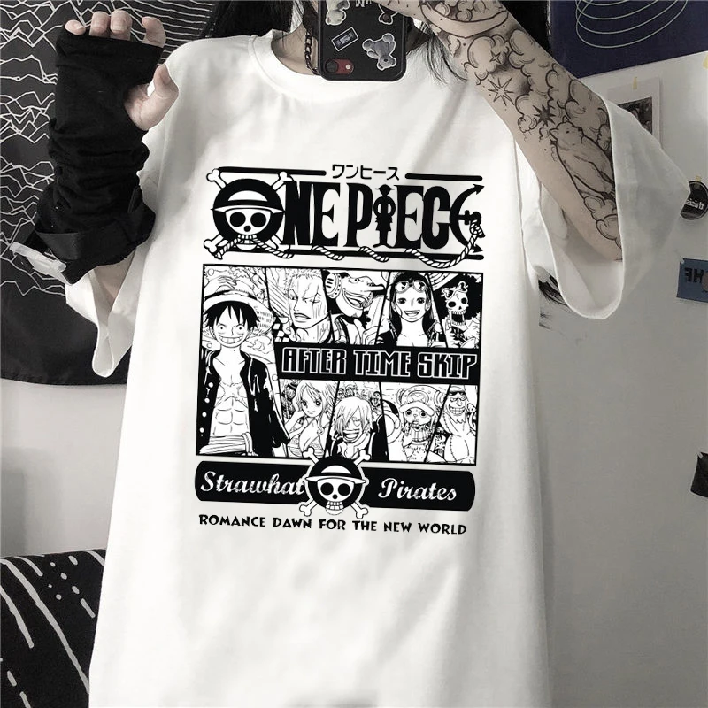 Модная суперкрутая Футболка с принтом Луффи из аниме One Piece коротким рукавом