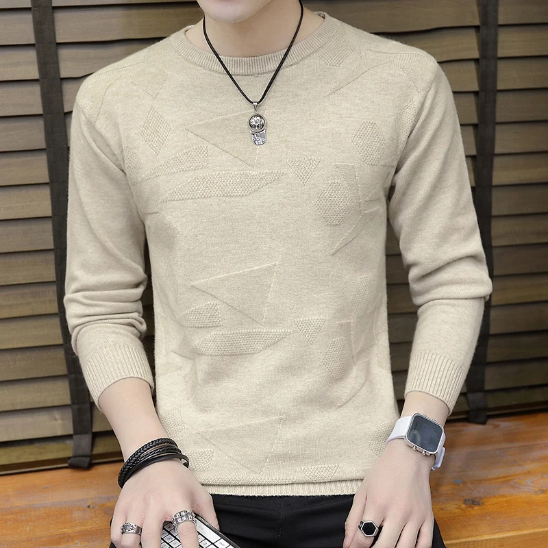 Новый Круглый мужской воротник свитер Одежда для 2019 осень зима свитера цвета