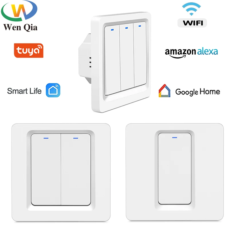 

Wifi Switch Tuya Smart Life App EU Wall Panel Push Button Switch Without Neutral or With Neutral Google Home Alexa Voice Control