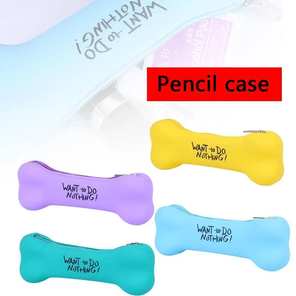 Чехол для карандаша с ручкой в форме кости канцелярские сумки на молнии хранения