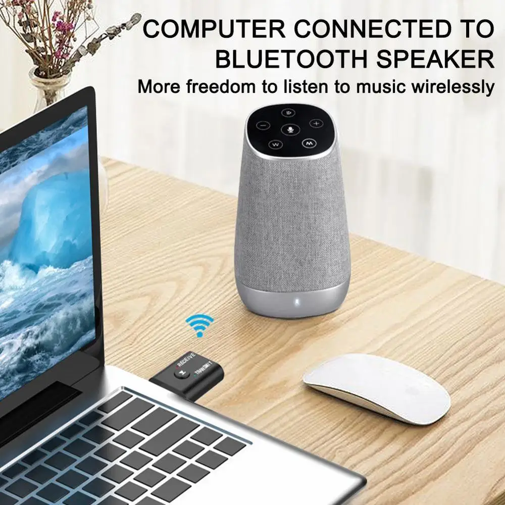 Беспроводной адаптер USB Bluetooth 5 0 передатчик приемник ТВ динамик наушники мини