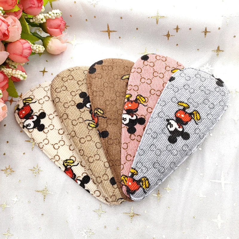 

16pcs/lot 13.3*5.5cm felt mouse big padded applique snap clip cover for BB Headdress clip accessories