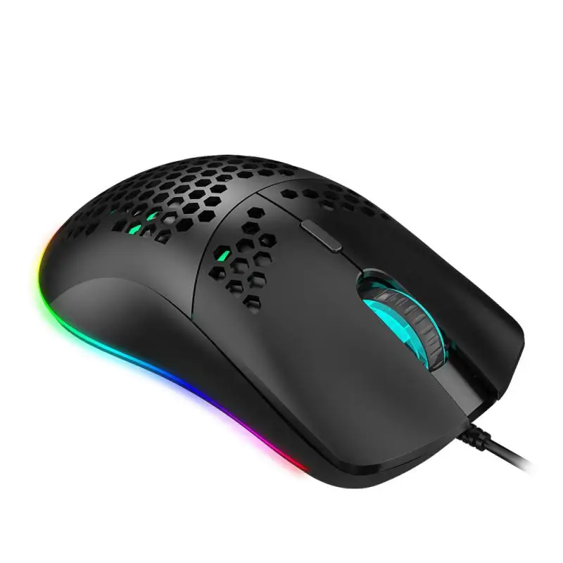 Проводная игровая мышь USB 6400DPI RGB Игровые мыши с шестью регулируемыми DPI сотовыми