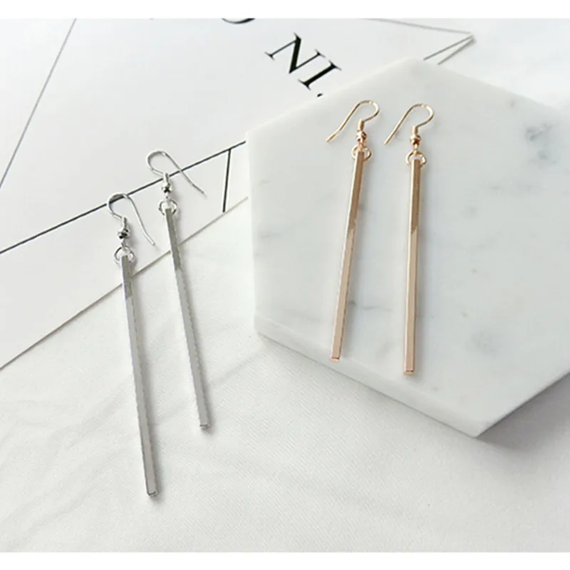 

Fashion strip earrings long temperament simple personality wild European and American women's strip earrings earrings