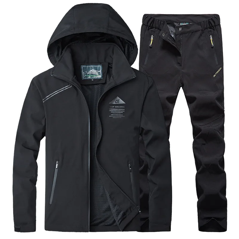 Уличная походная куртка и штаны для мужчин водонепроницаемый ветрозащитный