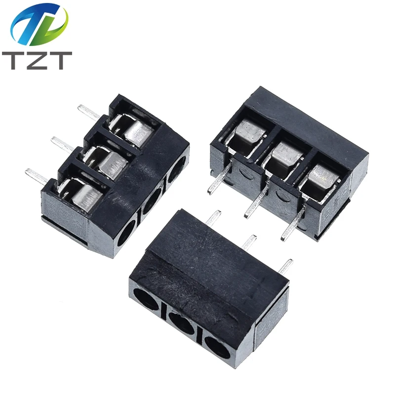 10PCS KF301- 3P screw 5.0mm terminal block 3 Pin Spliceable pcb Connector Black Red And Blue | Электронные компоненты и