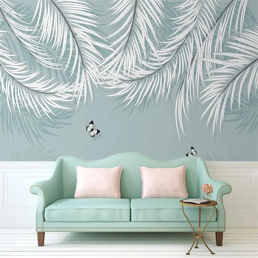 

Milofi custom 3D wallpaper mural Nordic fresh tropical plants modern living room bedroom background wall decoration painting wal