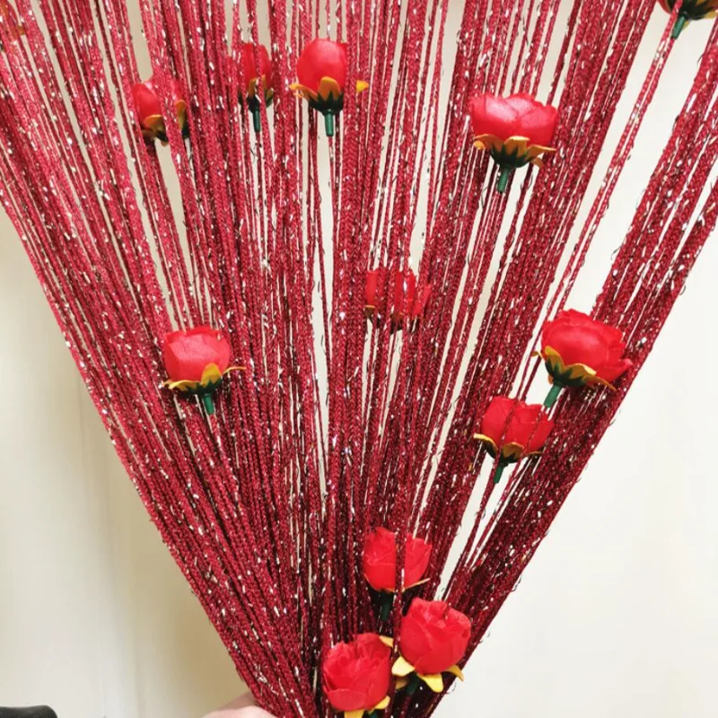 1 шт. занавеска из серебристой шелковой нити без перфорации для свадьбы