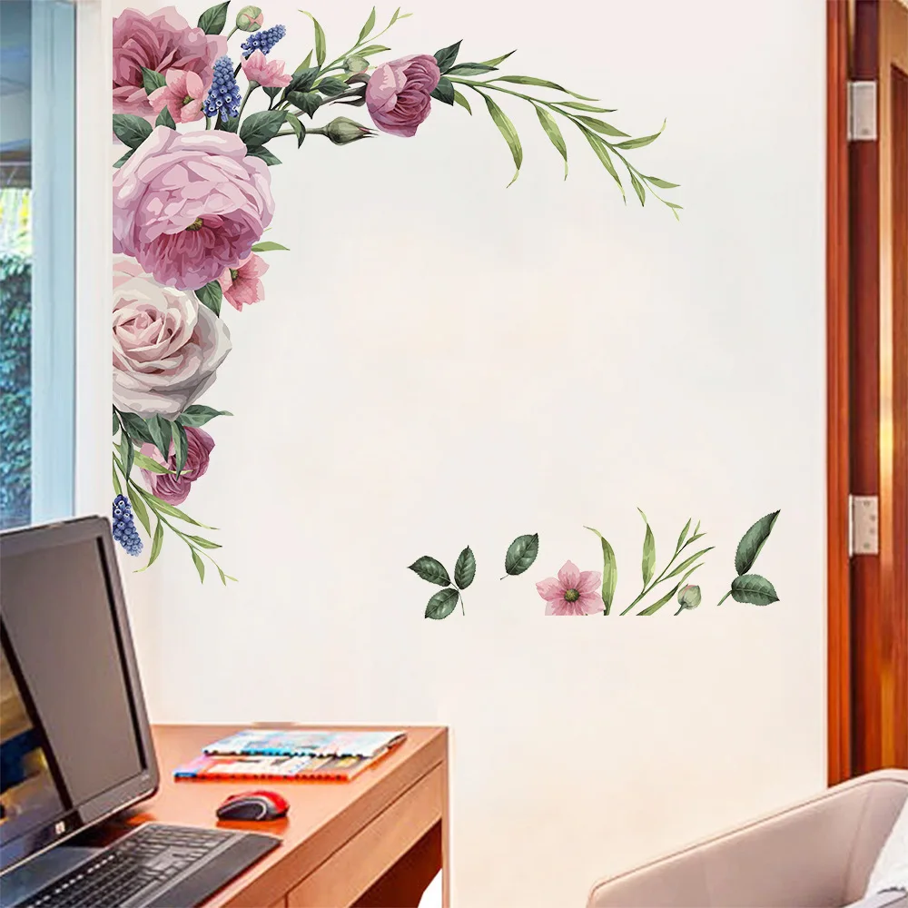 Wallpaper Fashion Wall Sticker Art Mural Flower Nursery Peony Rose Decal Home Decor | Дом и сад