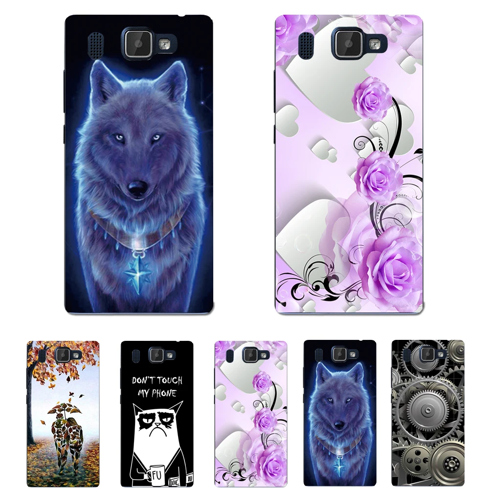 Romantic Leaf Lovers Art Pattern Back Case Cover For Prestigio Grace Q5 PSP5506DUO Shell Bag Housing Gift | Мобильные телефоны и