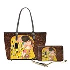 NOISYDESIGNS, классические сумки на плечо с принтом Климта, женские сумки Kiss, женские Сумки из искусственной кожи, большие сумки, женские сумки на плечо с верхней ручкой, кошелек