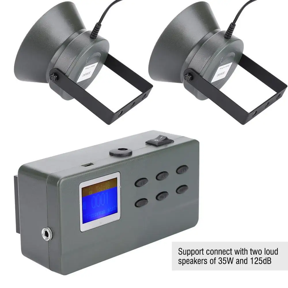 

PDDHKK Hunting Decoy 35W 12V 150dB Double Speaker MP3 Player Birds Decoy Bird Caller 182 Sounds Outdoor Hunting Desert Machine