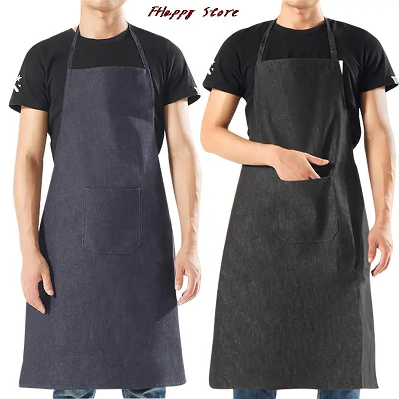 

Adults Apron Adjustable Housekeeping Denim Apron with Pocket Cooking Accessories