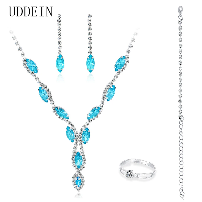 UDDEIN синий камень свадебные ювелирные изделия Модные аксессуары ожерелья браслет