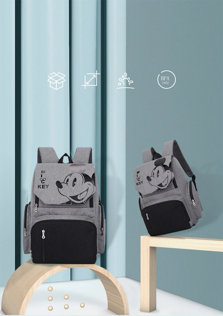 Disney Микки Минни Дисней Детские Мумия многофункциональные пеленки сумки Сумка для детской сменной одежды для коляска сумки подгузник сумка органайзер