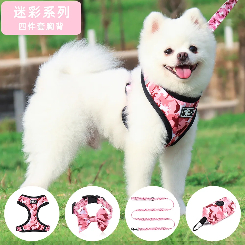 

2022 New Pet Walking Lead Leash Soft And Breathable Adjustable Harness Dog Harnais Chien Cat Dog Accessories Collar Walking Vest
